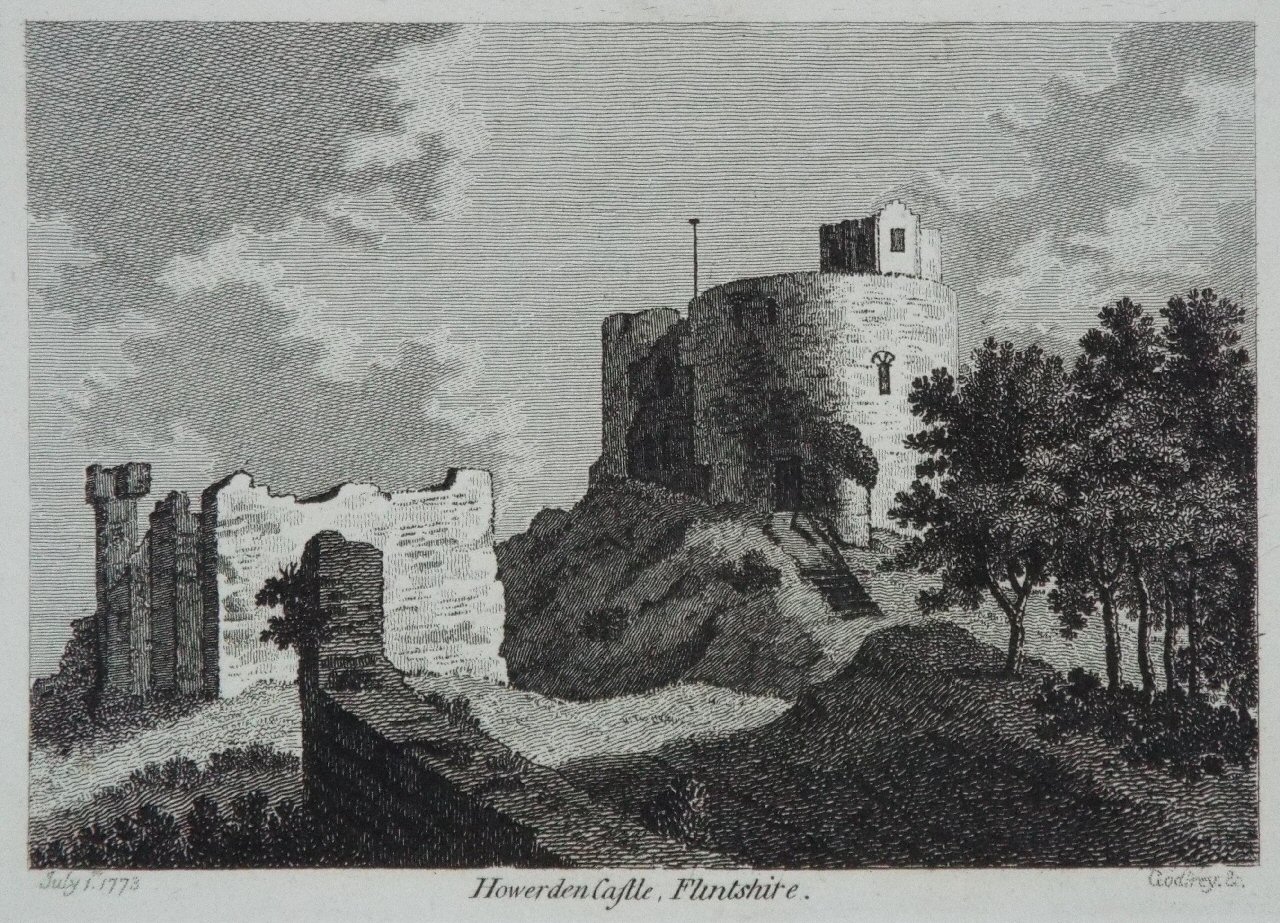 Print - Howerden Castle, Flintshire. - 